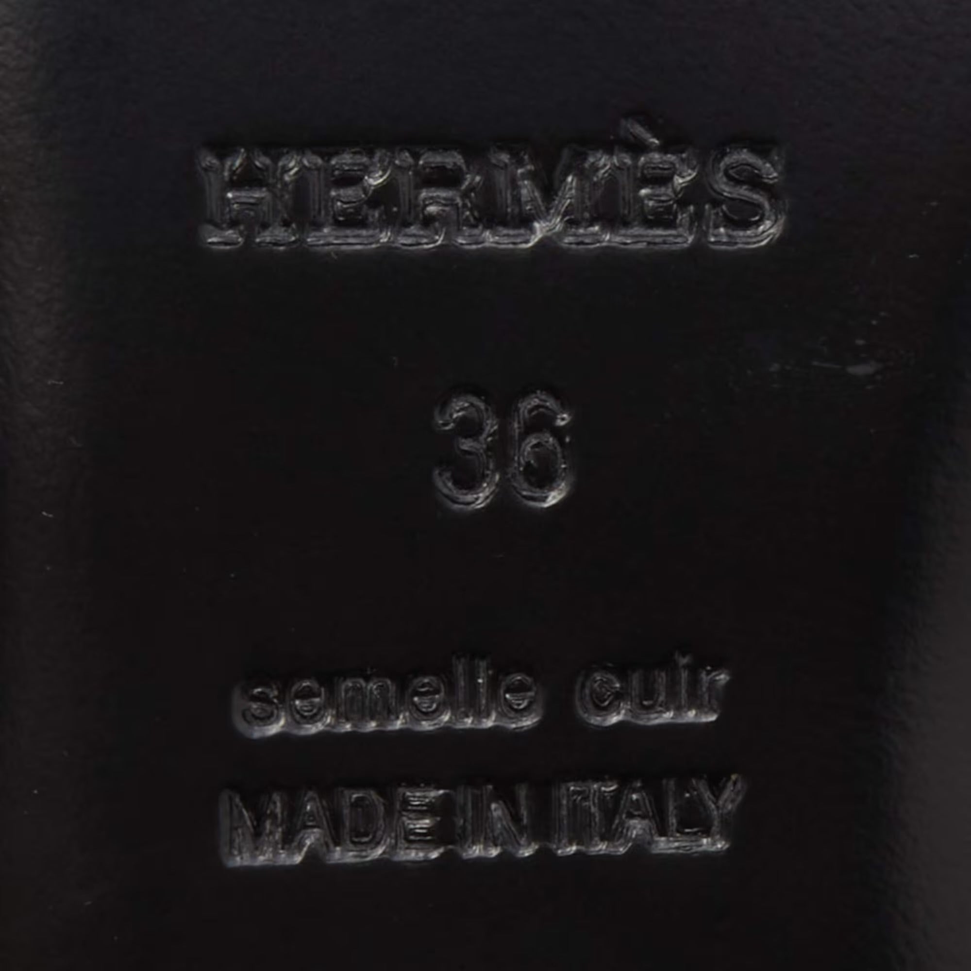 Hermes Black Leather Oz Mules Size 36