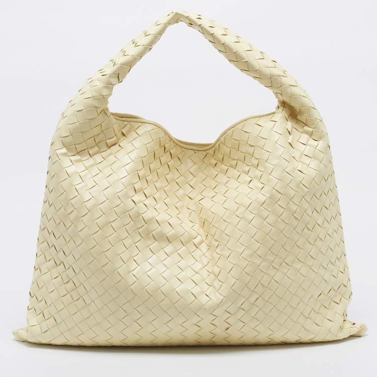Bottega Veneta Hop Large Yellow Intrecciato Leather Shoulder Bag