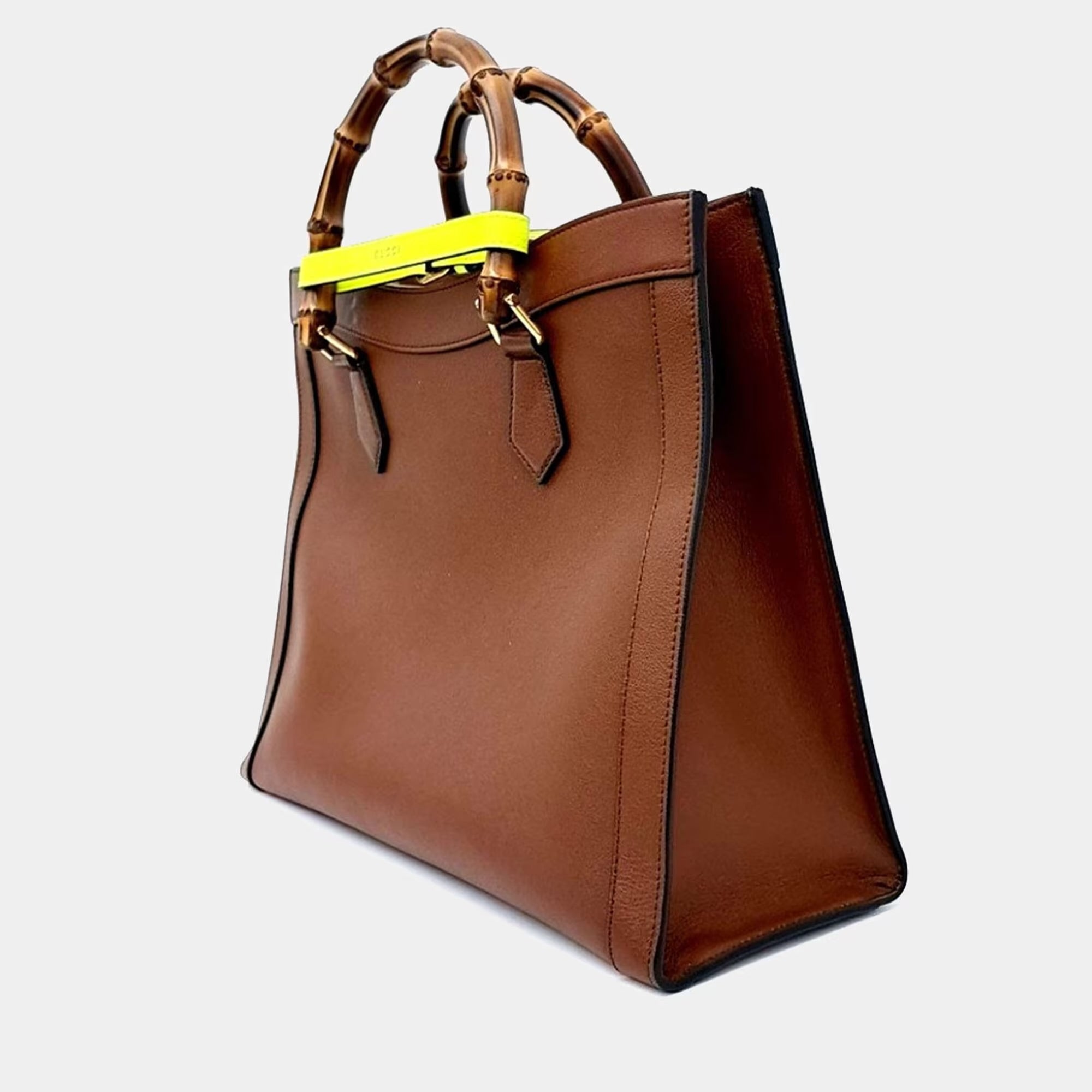 Gucci Brown Leather Diana Tote and Shoulder Bag