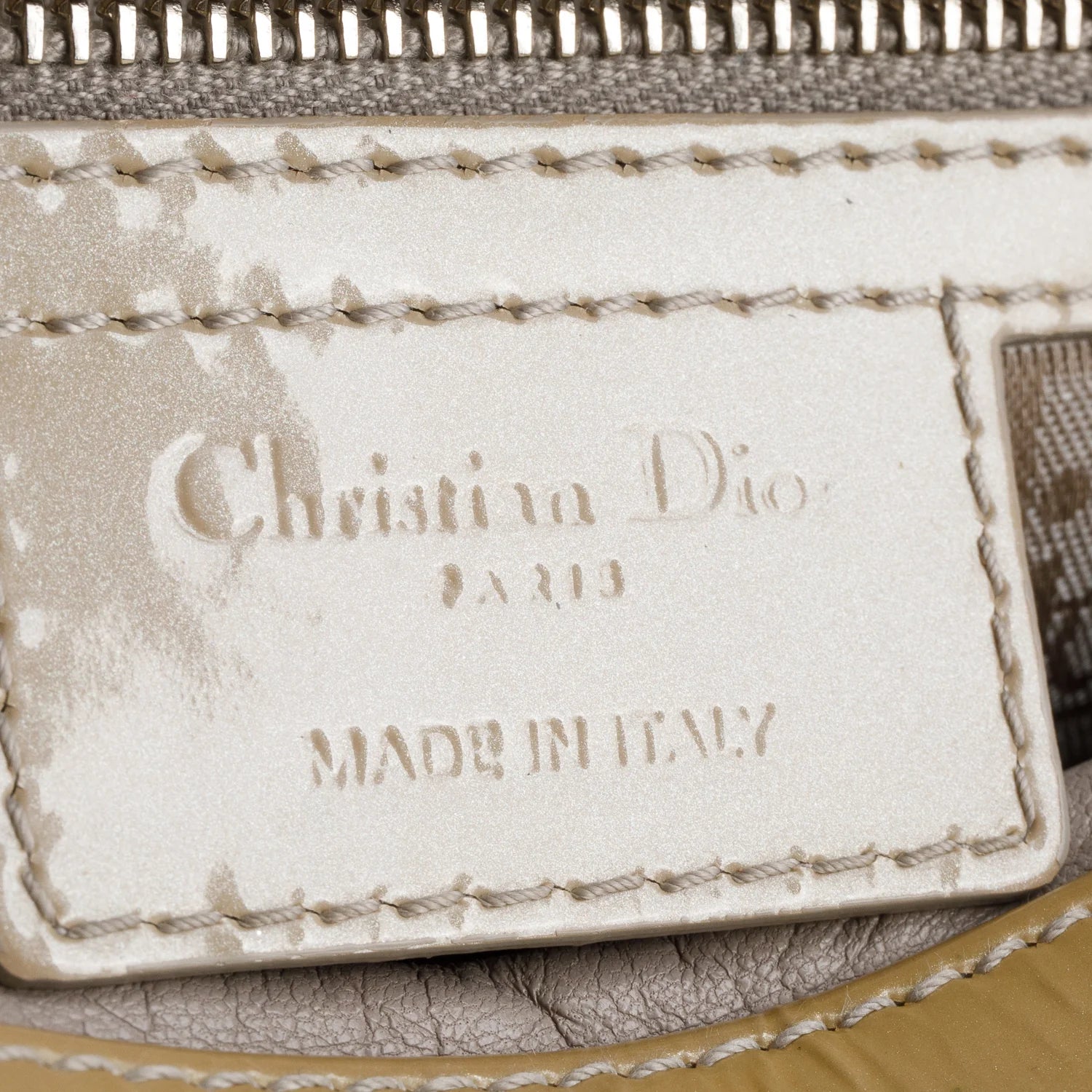 Christian Dior Beige Cannage Patent Leather Large Lady Dior