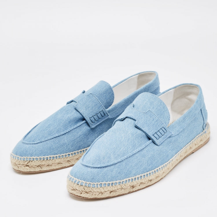 Hermes Blue Demin Trip Slip On Espadrilles Size 44