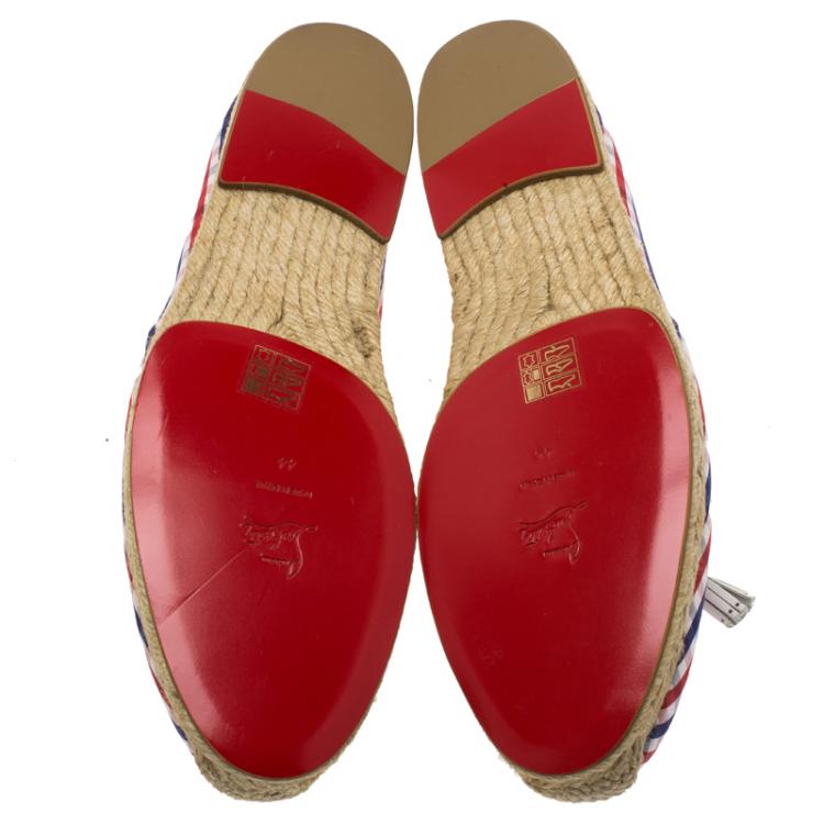 Christian Louboutin Vichy Papiounet Bow Espadrilles Size 44