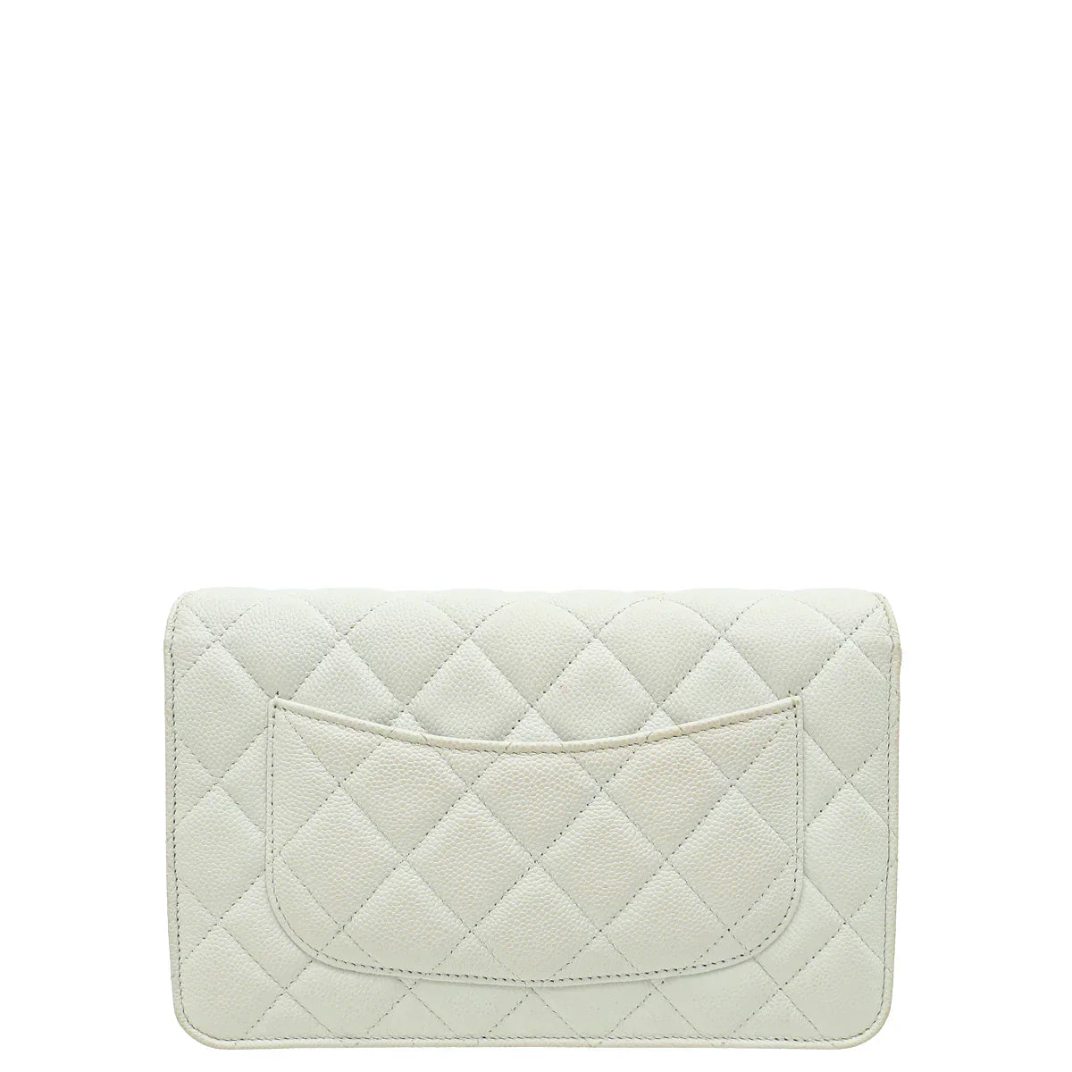 Chanel CC Classic Wallet on Chain White
