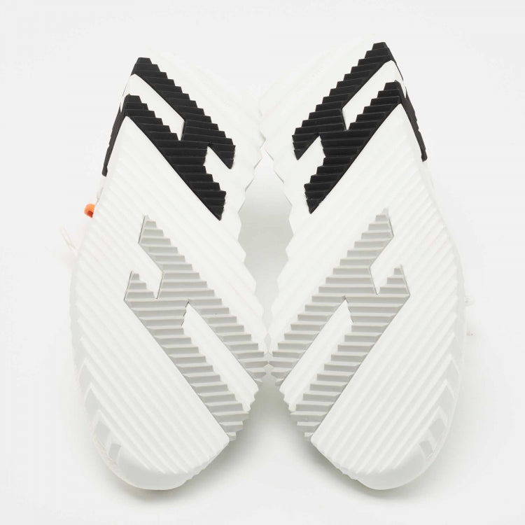 Hermes White Knit Fabric Flex Sneakers Size 36.5