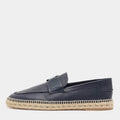 Hermes Navy Blue Leather Trip Espadrilles Size 46