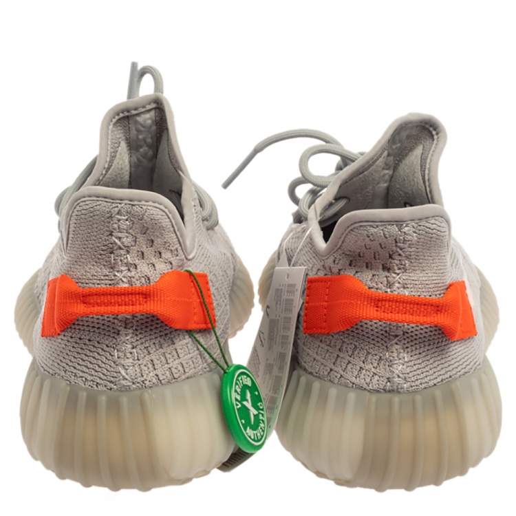 Yeezy x Adidas Grey Cotton Knit Boost 350 V2 Tail Light Sneakers Size 42