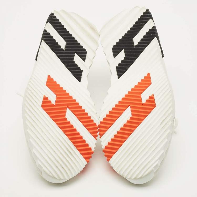 Hermes Lift Size 45 White Fabric and Suede Slip On Sneakers