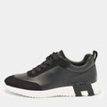 Hermes Black Leather and Suede Bouncing Sneakers Size 43