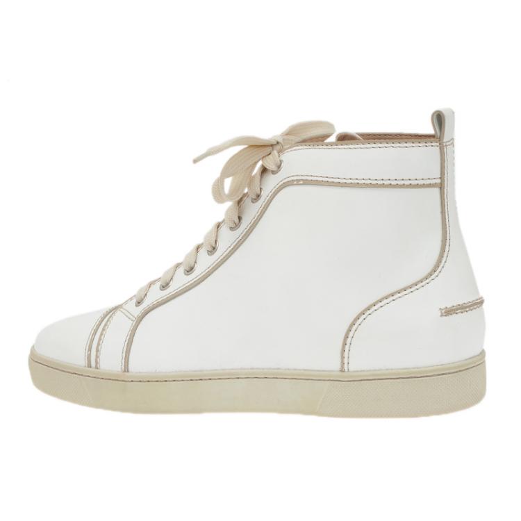 Christian Louboutin White Leather Louis Sneakers Size 41