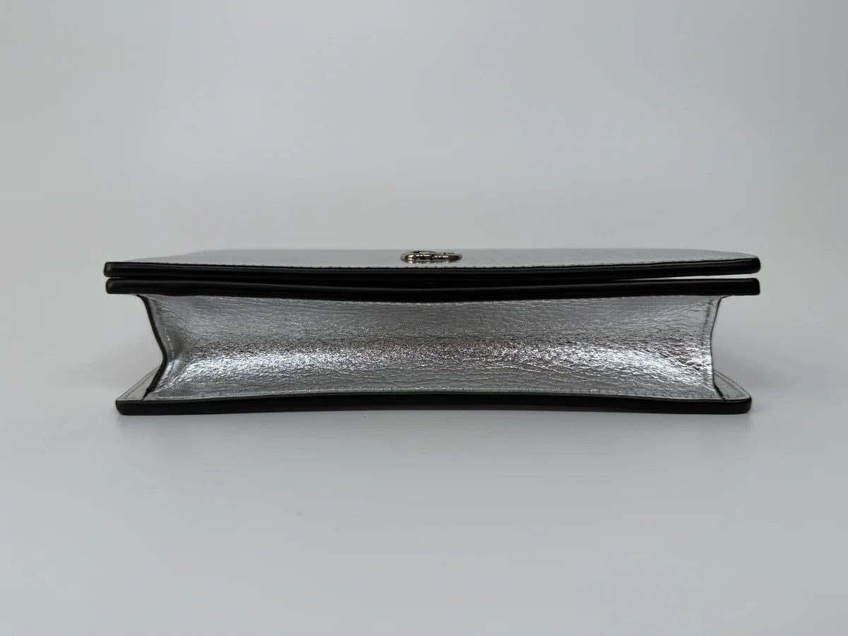 GUCCI GG MARMONT LEATHER WALLET ON CHAIN