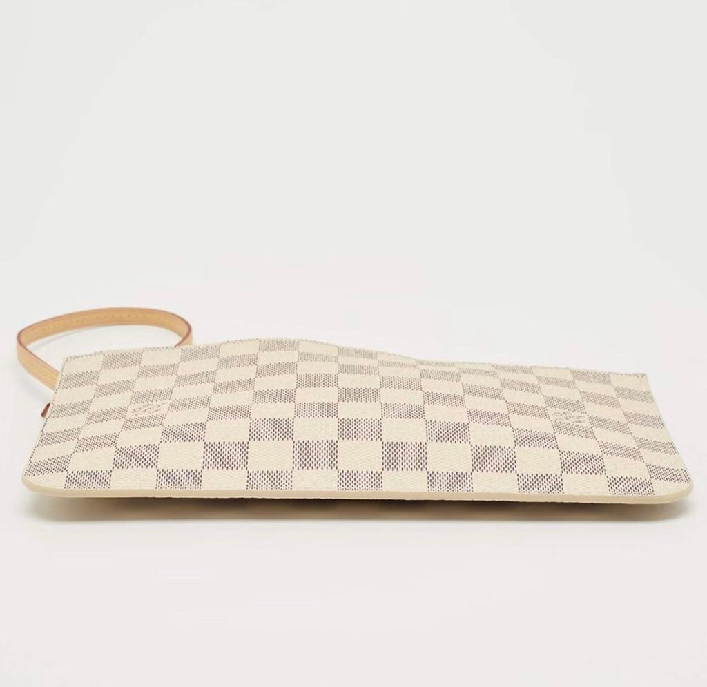 Louis Vuitton Neverfull White Coated Canvas Wristlet