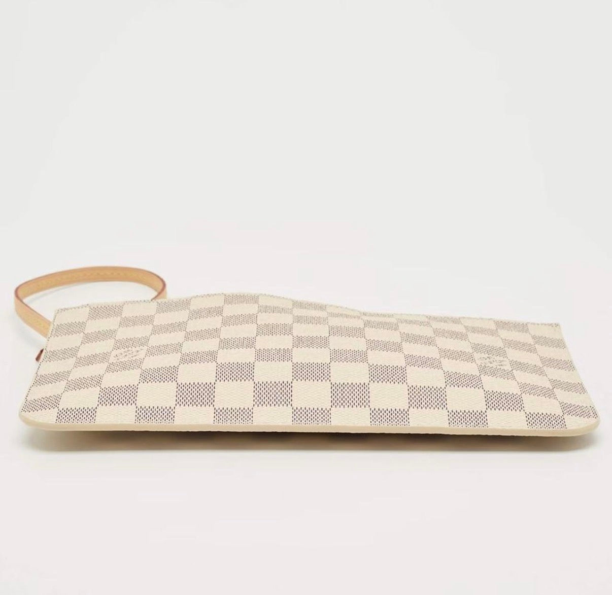 Louis Vuitton Neverfull White Coated Canvas Wristlet