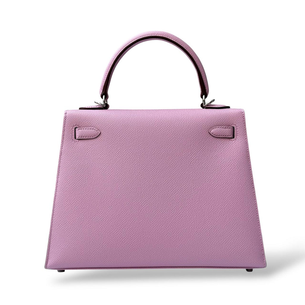 Hermes Kelly 25 Mauve Sylvestre Epsom PHW