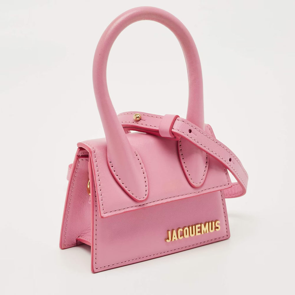 Jacquemus Pink Leather Mini Le Chiquito Top Handle Bag