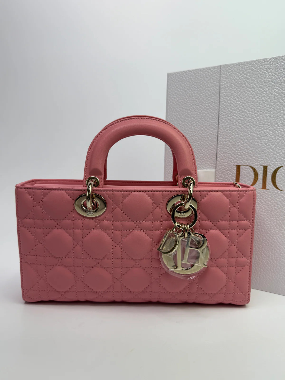 CHRISTIAN DIOR MEDIUM D-JOY IN PINK WITH PALE GOLD HARDWARE