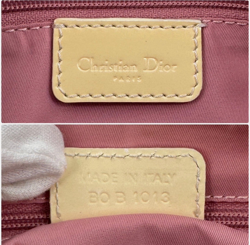 DIOR Pink Trotter Hand Mini Boston Bag Canvas Leather