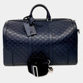 Gucci Navy Blue Leather Cima Line Travel Bag