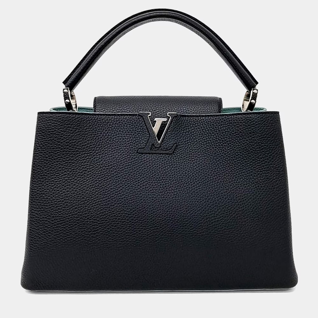 Louis Vuitton Black Leather Capucines MM