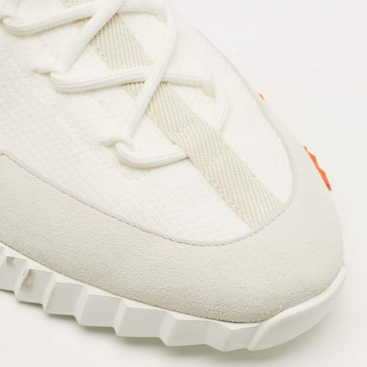 Hermes Lift Size 45 White Fabric and Suede Slip On Sneakers