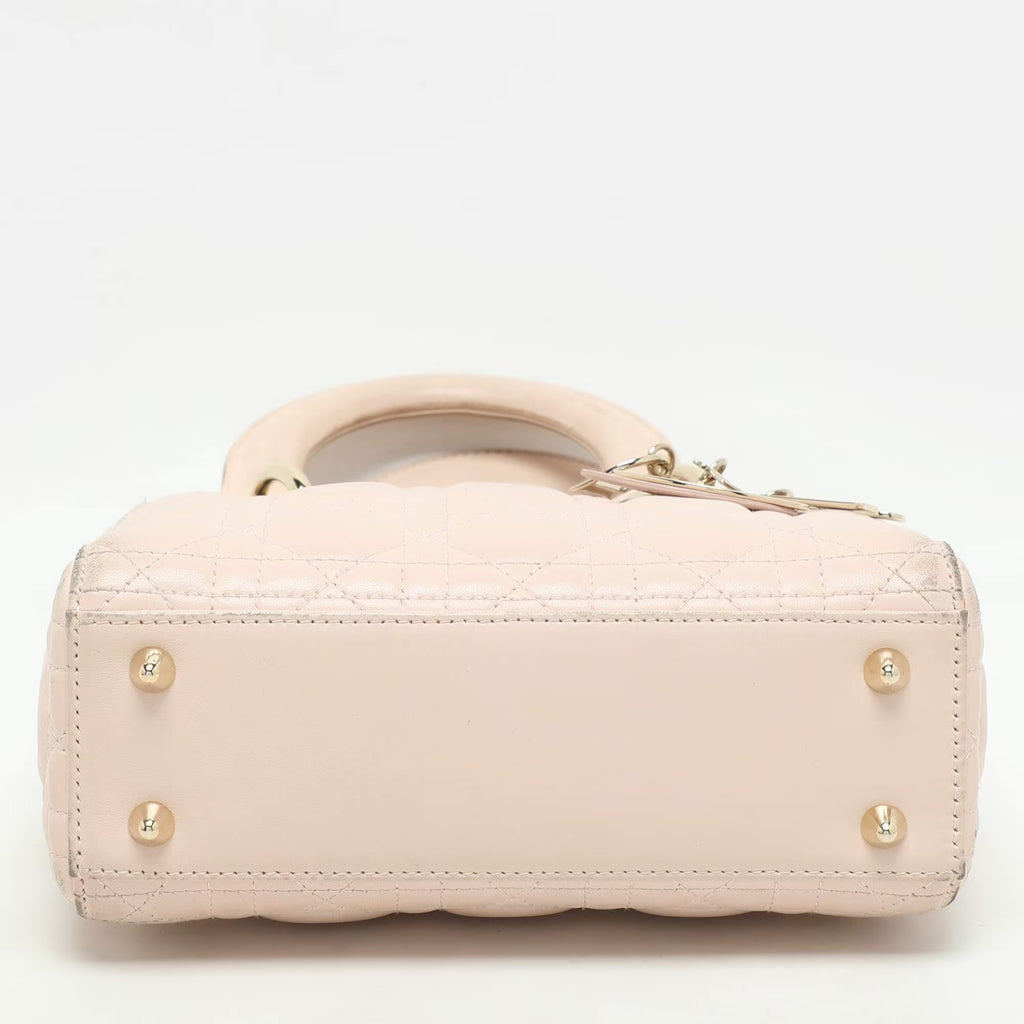 Dior Beige Cannage Leather Small Lady Dior My ABCDior Tote