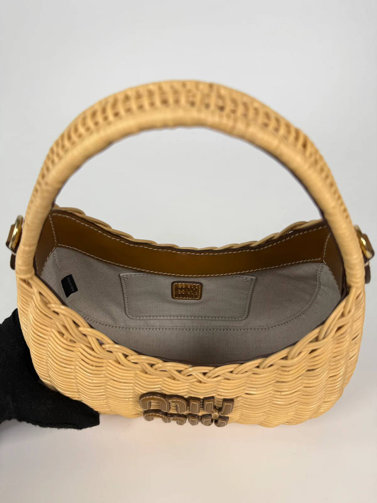MIU MIU MINI WICKER WANDER BAG