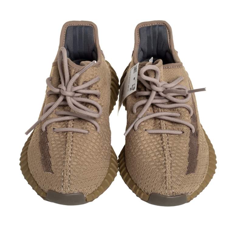 Yeezy x adidas Brown Knit Fabric Boost 350 V2 Earth Sneakers Size 38 2/3