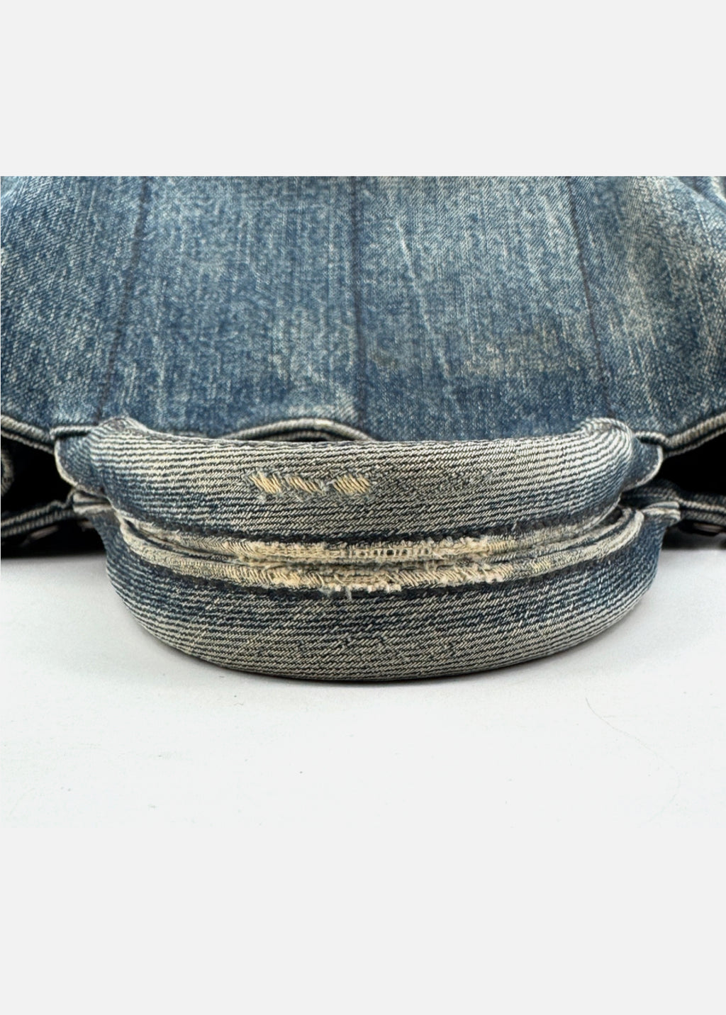 PRADA Canapa Tote Bag Bijoux Rhinestones Studs Denim Blue Bag