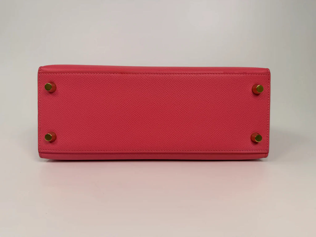 HERMÈS KELLY 25 IN ROSE AZALEA EPSOM LEATHER WITH GOLD HARDWARE