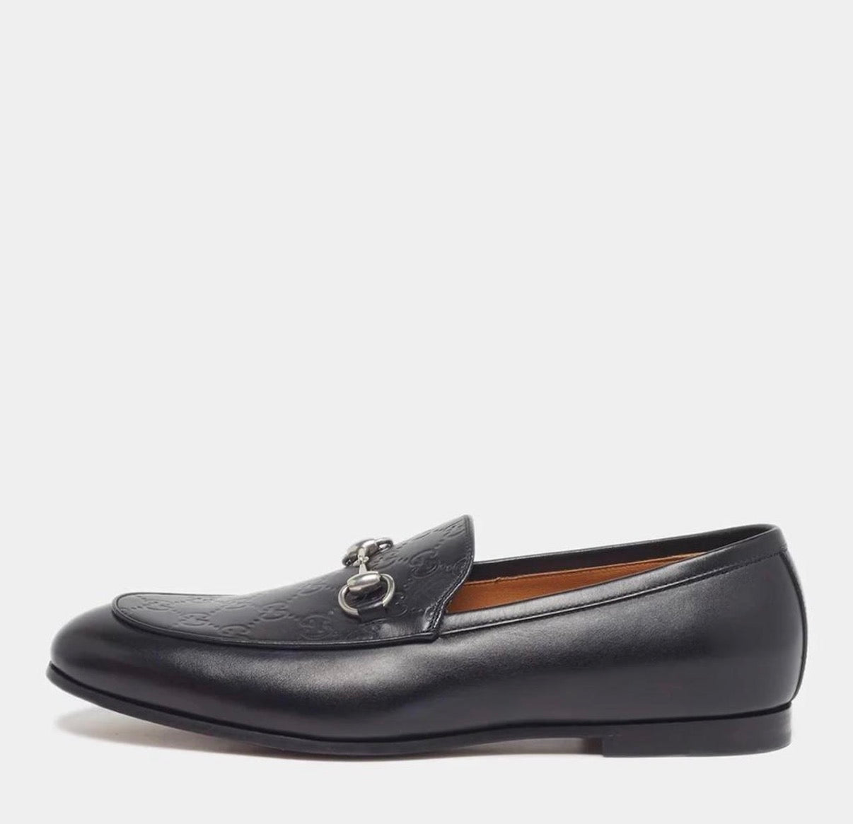 Gucci Jordy Size 43 Black Guccissima Leather Loafers