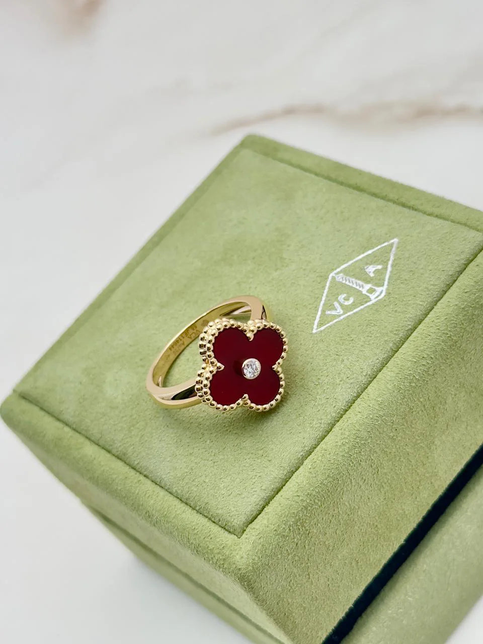 Van Cleef And Arpels Vintage Alhambra Ring Size 55