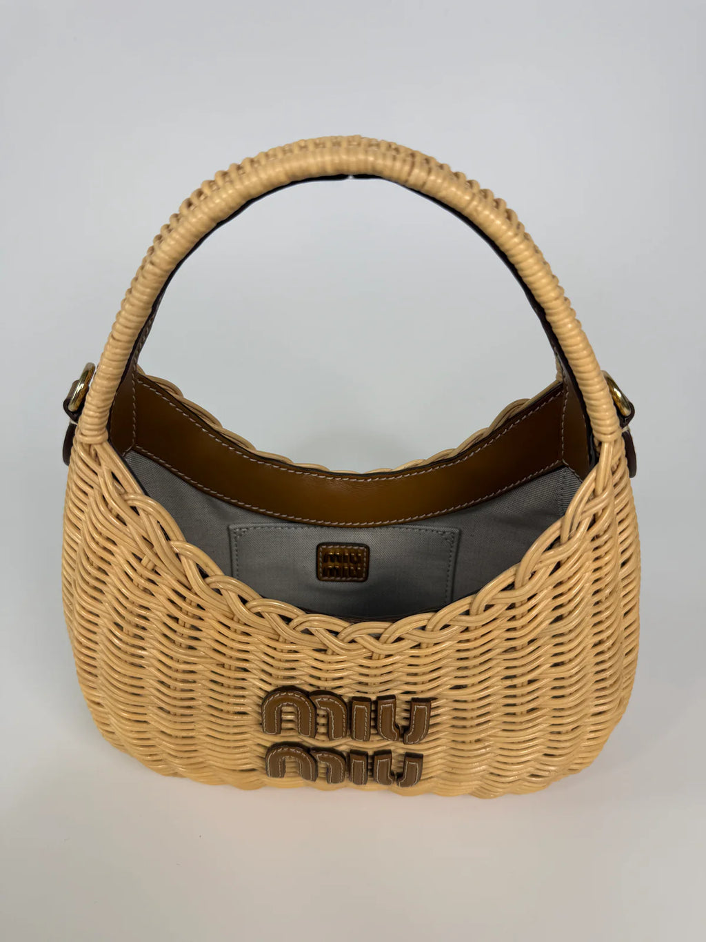 MIU MIU MINI WICKER WANDER BAG