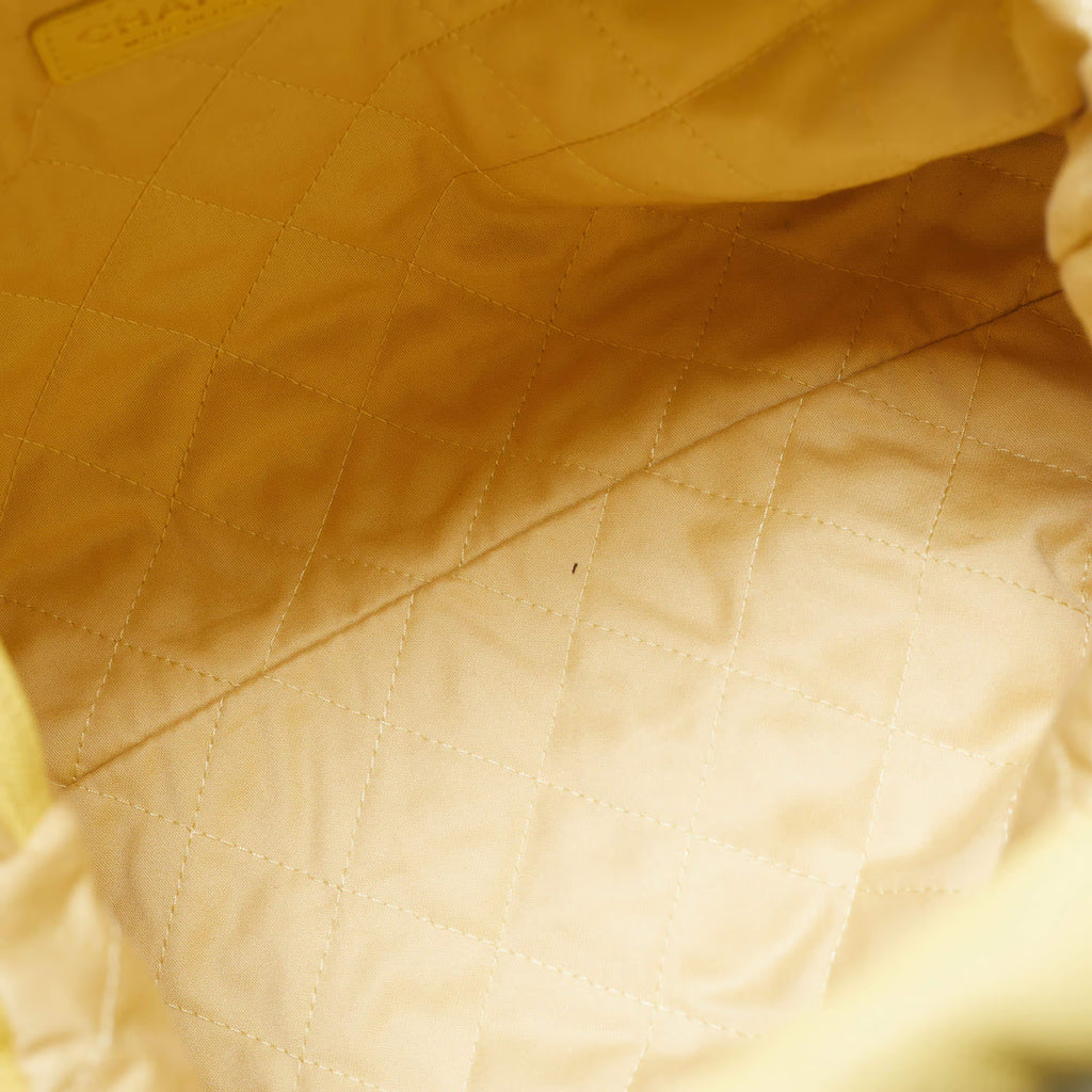 Chanel 22 Medium Yellow Quilted Caviar Leather Bag