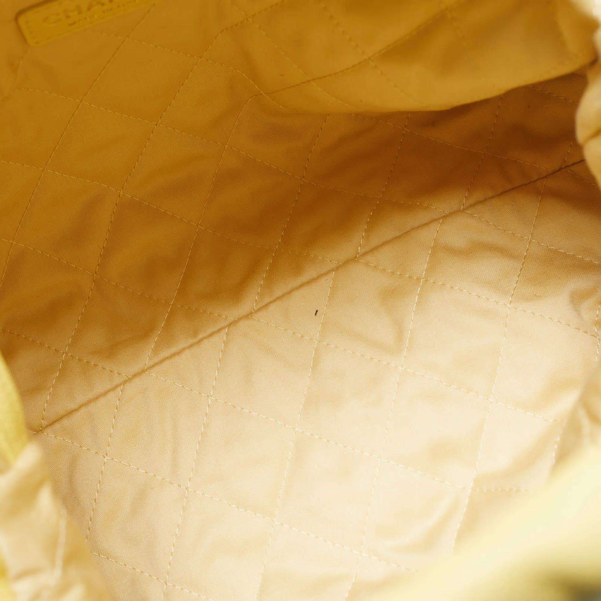 Chanel 22 Medium Yellow Quilted Caviar Leather Bag