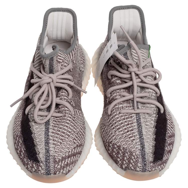 Yeezy x Adidas Grey/Brown Knit Fabric Boost 350 V2 Zyon Sneakers Size 43 1/3