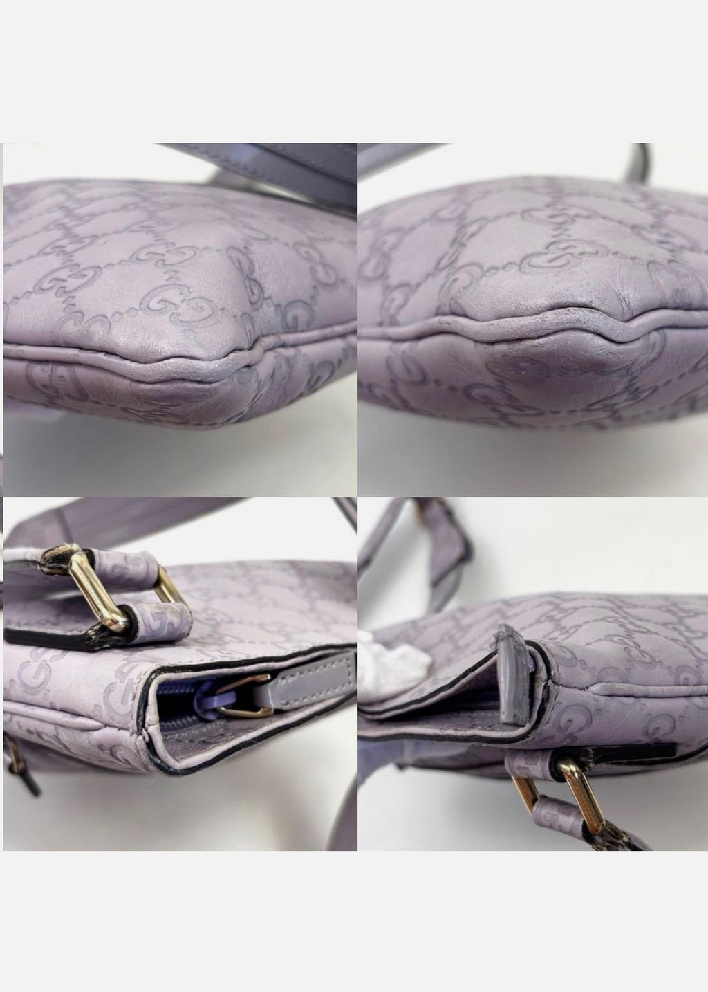 Gucci GG Marmont Leather Shoulder Bag Pastel Purple