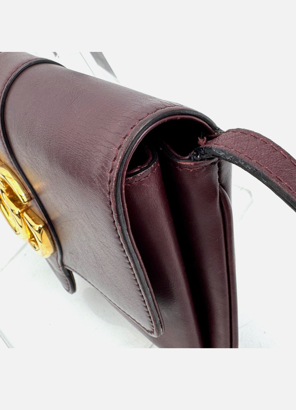 GUCCI Arli Shoulder Bag GG Marmont Burgundy Leather Crossbody