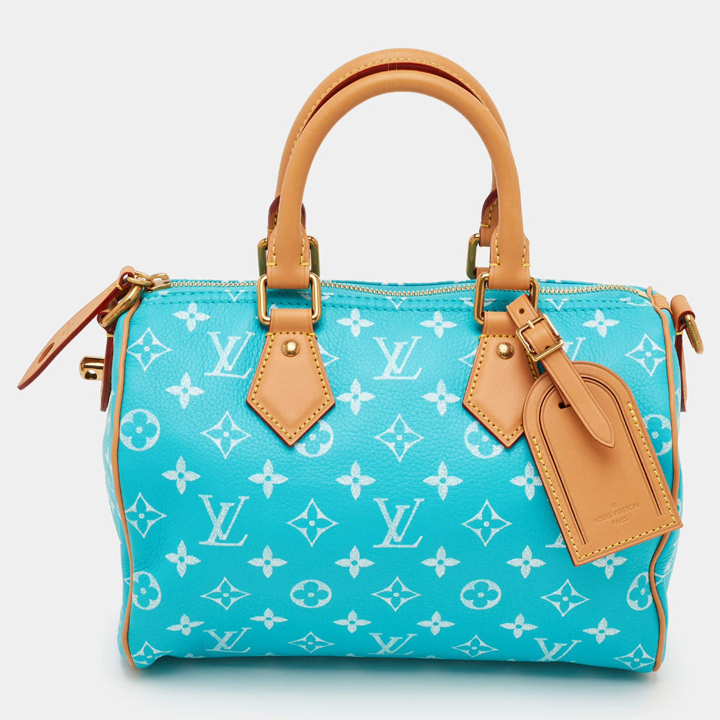 Louis Vuitton Speedy P9 Bandoulière 25 Turquoise Leather Bag