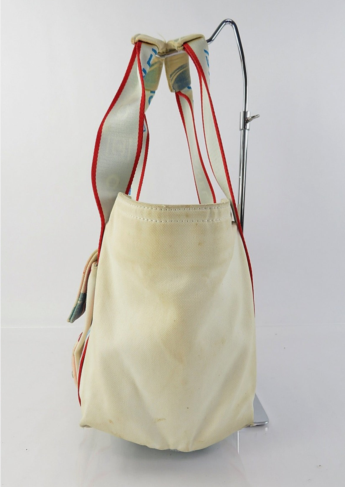 CHANEL Off White Canvas Surf Line Tote Bag