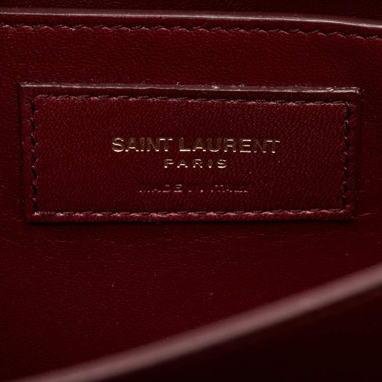 Saint Laurent Sunset Medium Burgundy Python Shoulder Bag