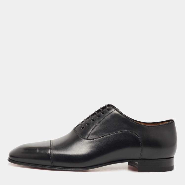 Christian Louboutin Black Leather Greggo Lace Up Oxfords Size 39.5