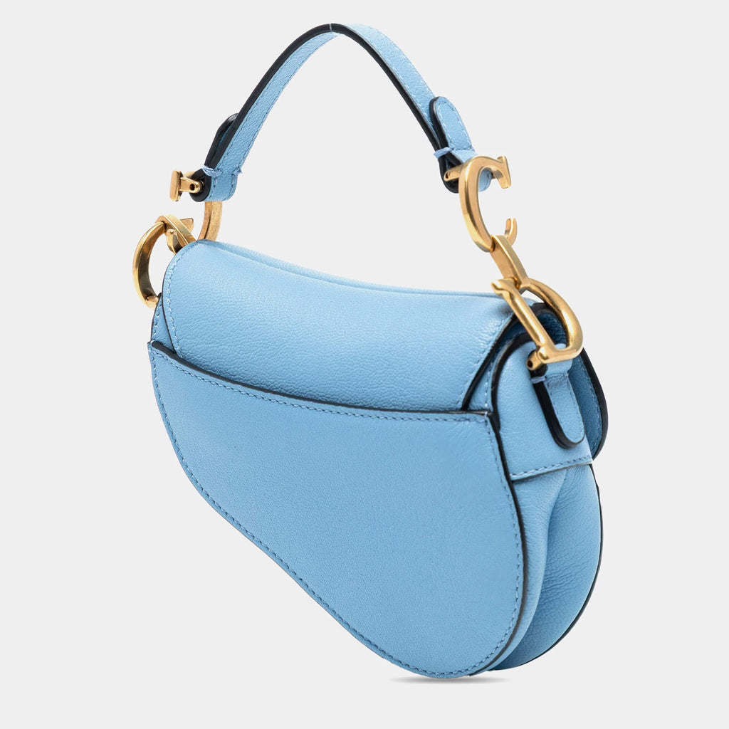 Dior Blue Micro Goatskin Saddle Bag