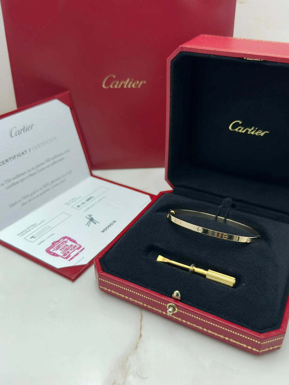 Cartier Love Bracelet 6 Diamonds Size 18