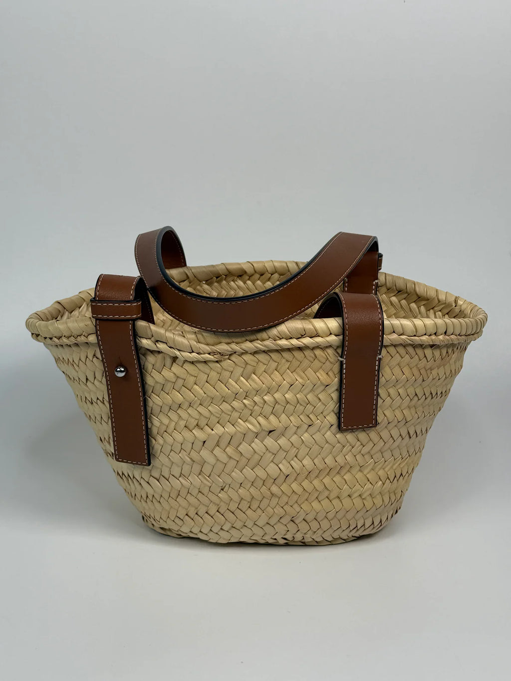 LOEWE WOVEN RAFFIA MINI BASKET BAG