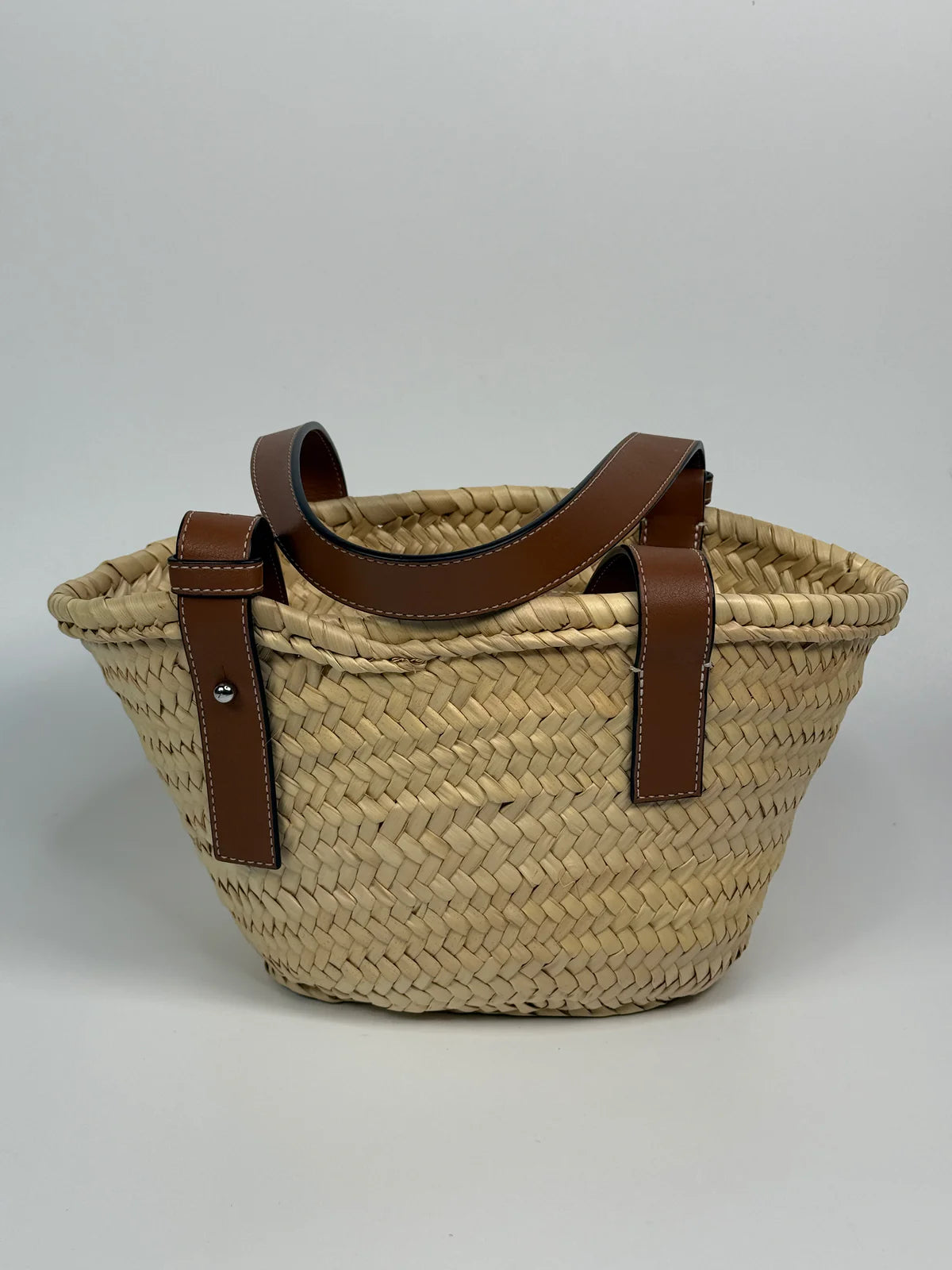 LOEWE WOVEN RAFFIA MINI BASKET BAG
