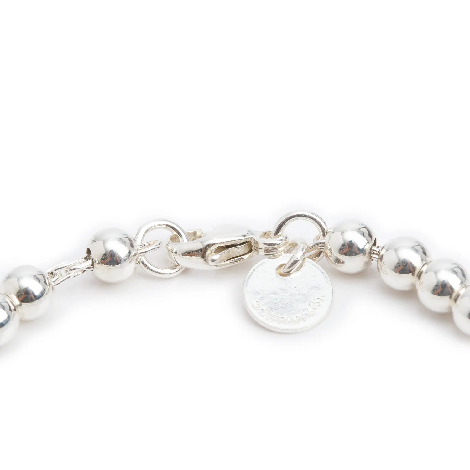 Tiffany & Co Return to Tiffany Mini Heart Tag 4 MM Bead Bracelet withe Red Enamel