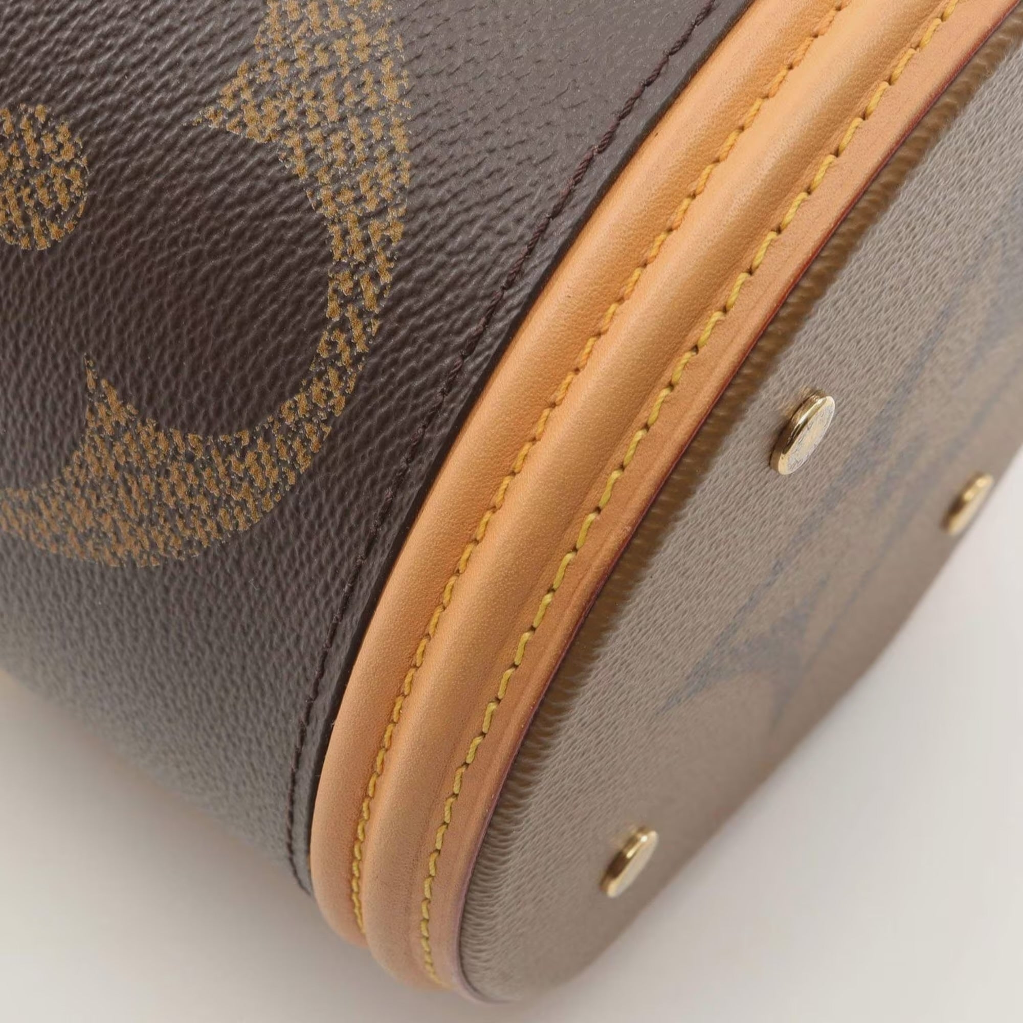 Louis Vuitton Cannes Brown Coated Canvas, Leather Top Handle Bag