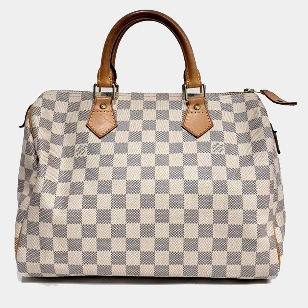 Louis Vuitton Grey White PVC Azur Speedy 30