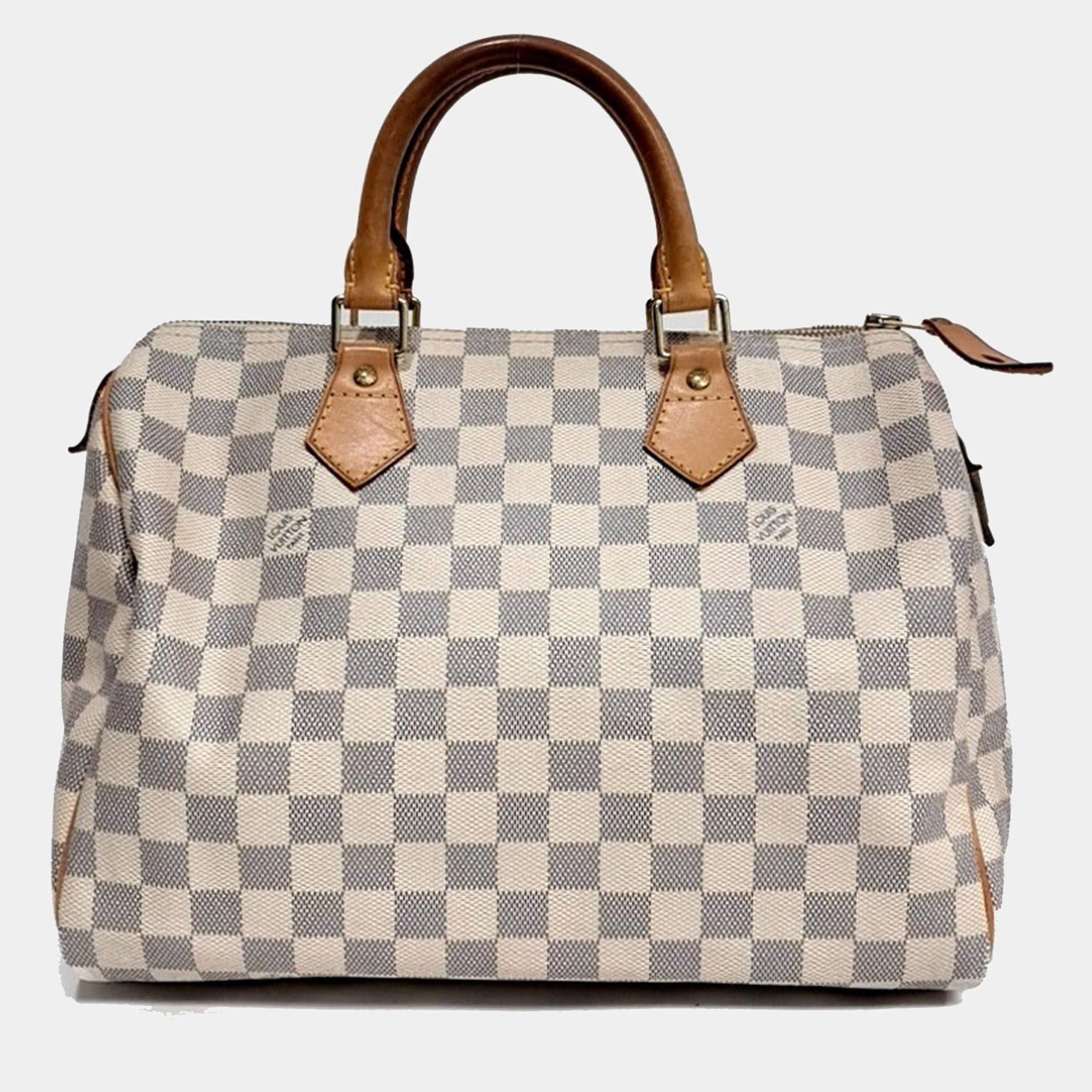 Louis Vuitton Grey White PVC Azur Speedy 30