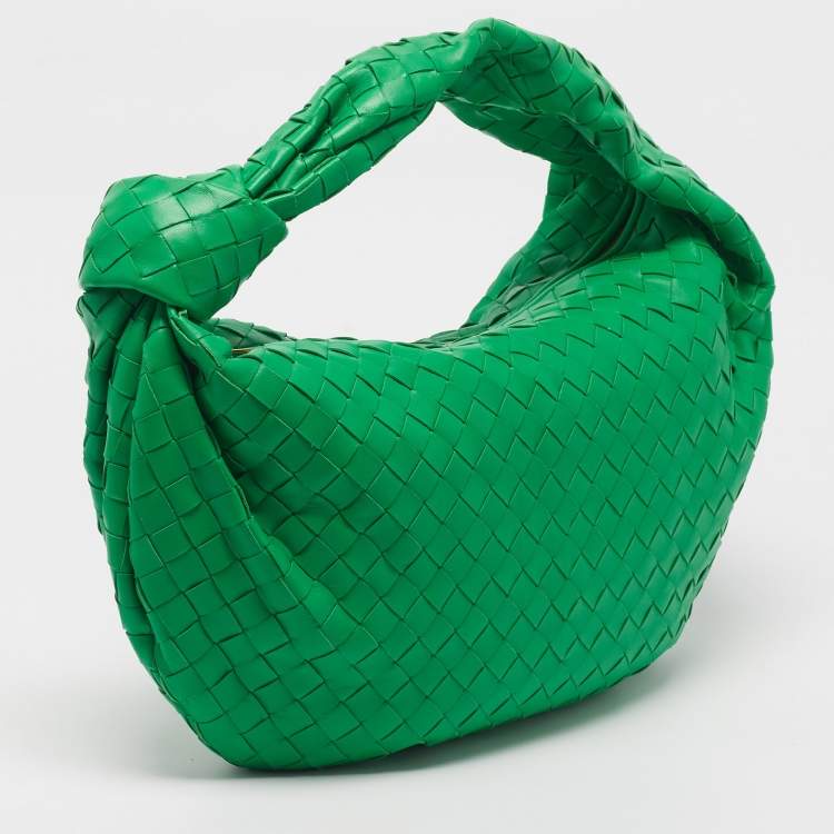 Bottega Veneta Jodie Medium Green Intrecciato Leather Hobo