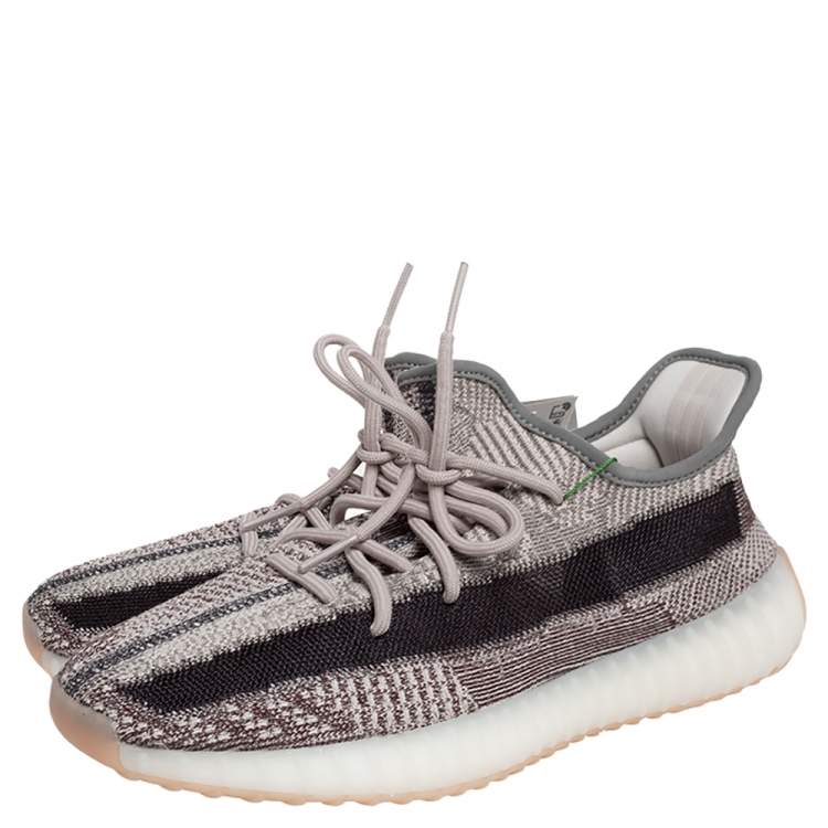 Yeezy x Adidas Grey/Brown Knit Fabric Boost 350 V2 Zyon Sneakers Size 43 1/3